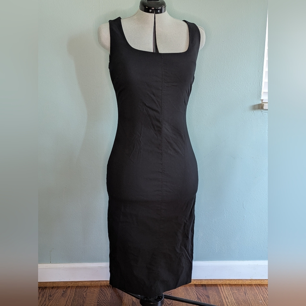 Vintage Express Black Midi Dress Y2k